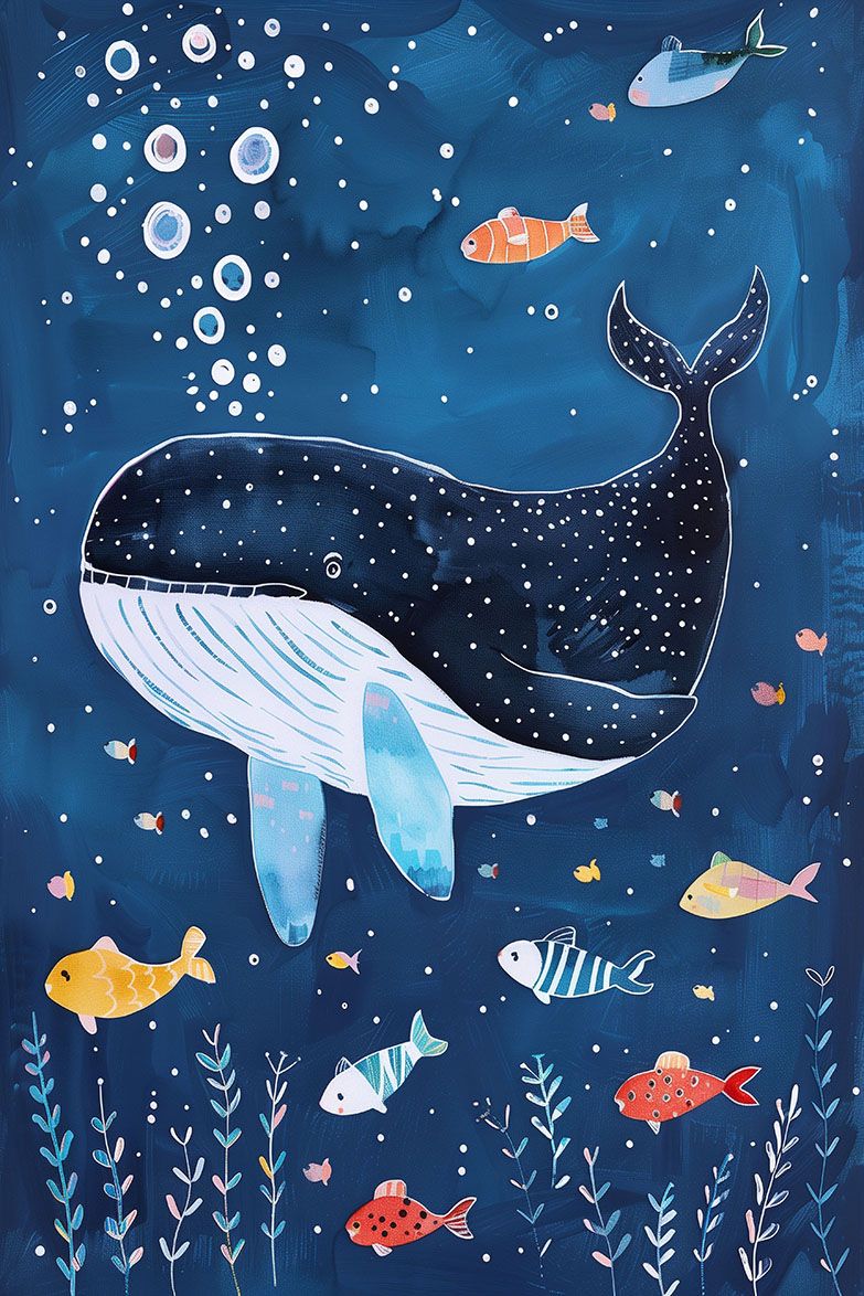 Póster - Ballena y Peces