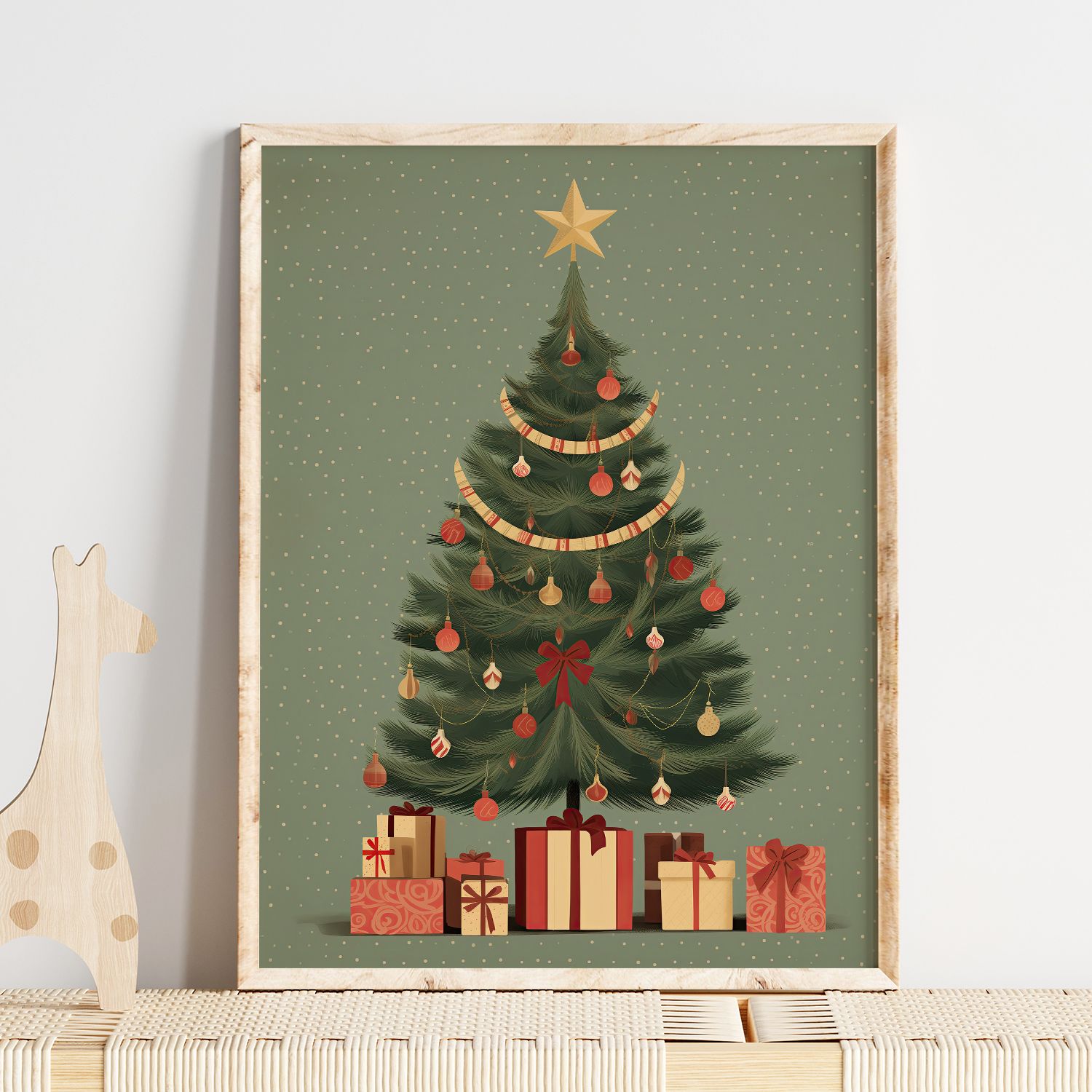 Póster - Árbol de Navidad y Regalos