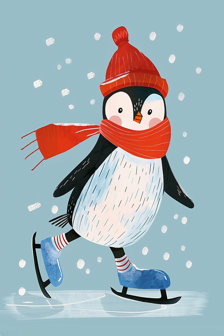 Póster - Pingüino Patinador