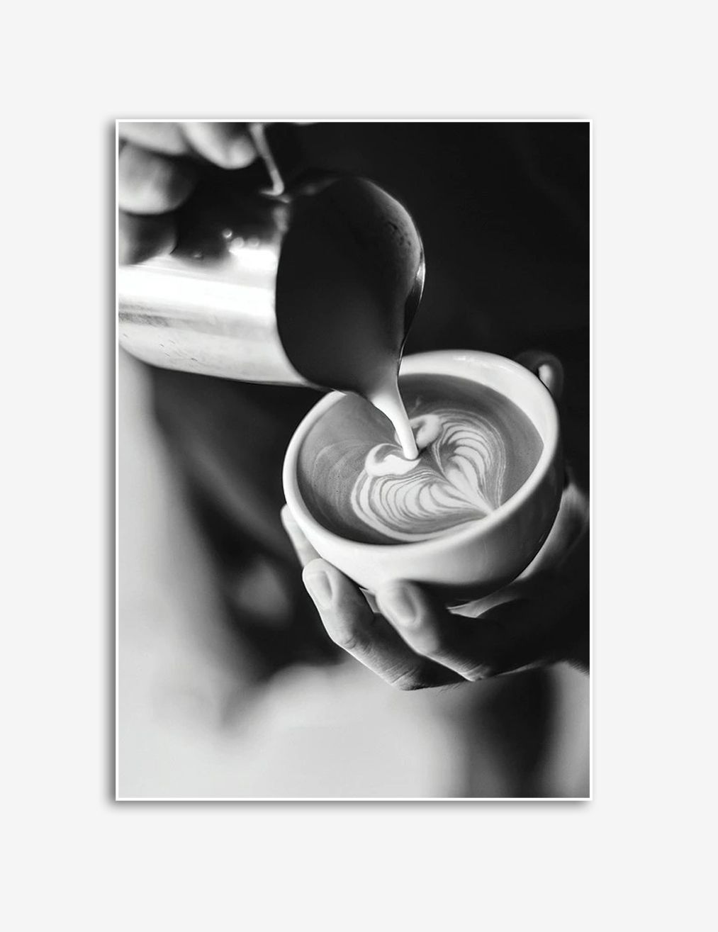 Póster de café con arte de latte