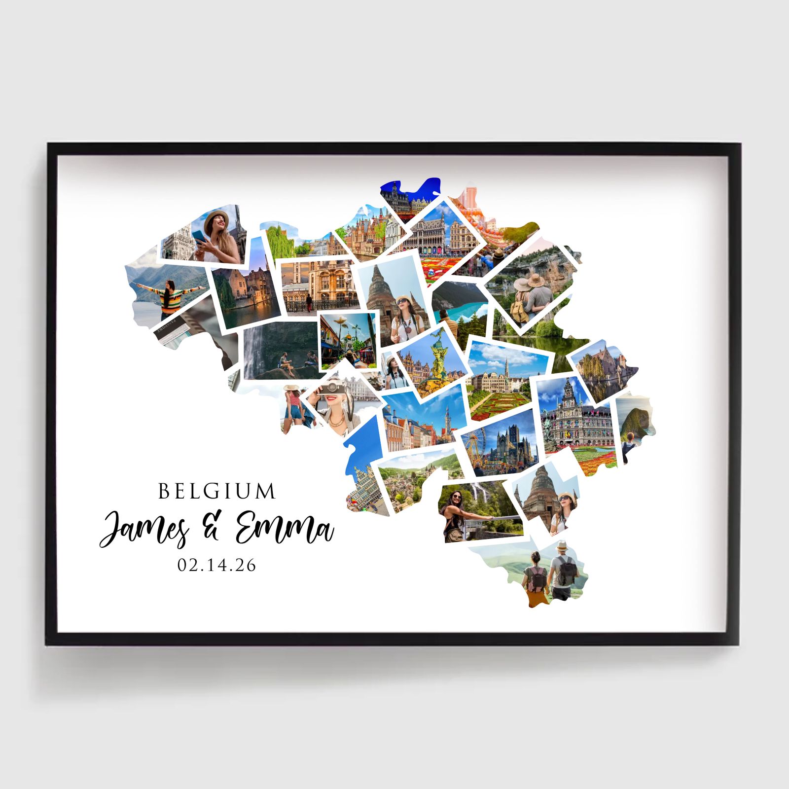 Póster Personalizado - Collage de Fotos de Destino de Vacaciones - Bélgica
