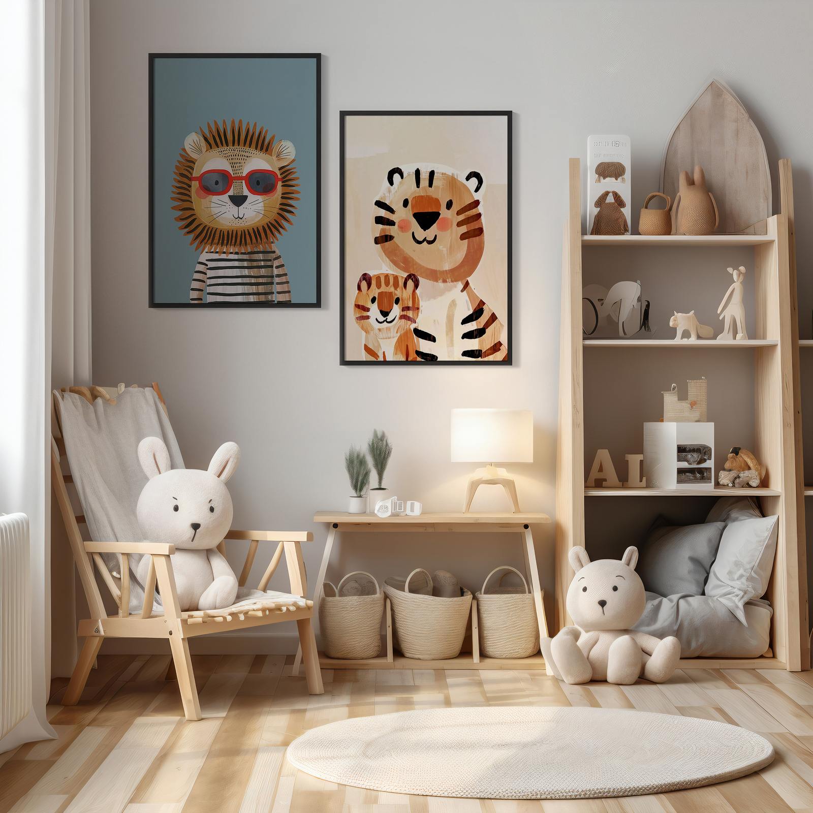 Póster - Dúo León y Tigre / Conjunto de 2