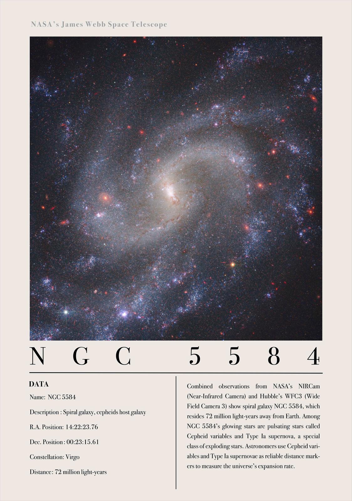 Póster - Galaxia Espiral NGC 5584