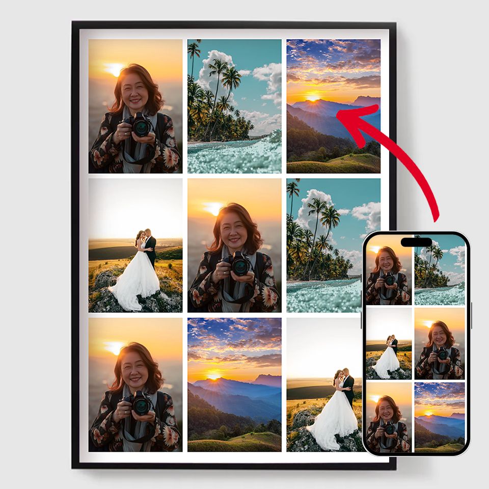 Pósters Personalizados - Sube tus propias imágenes - 9 Fotos Verticales