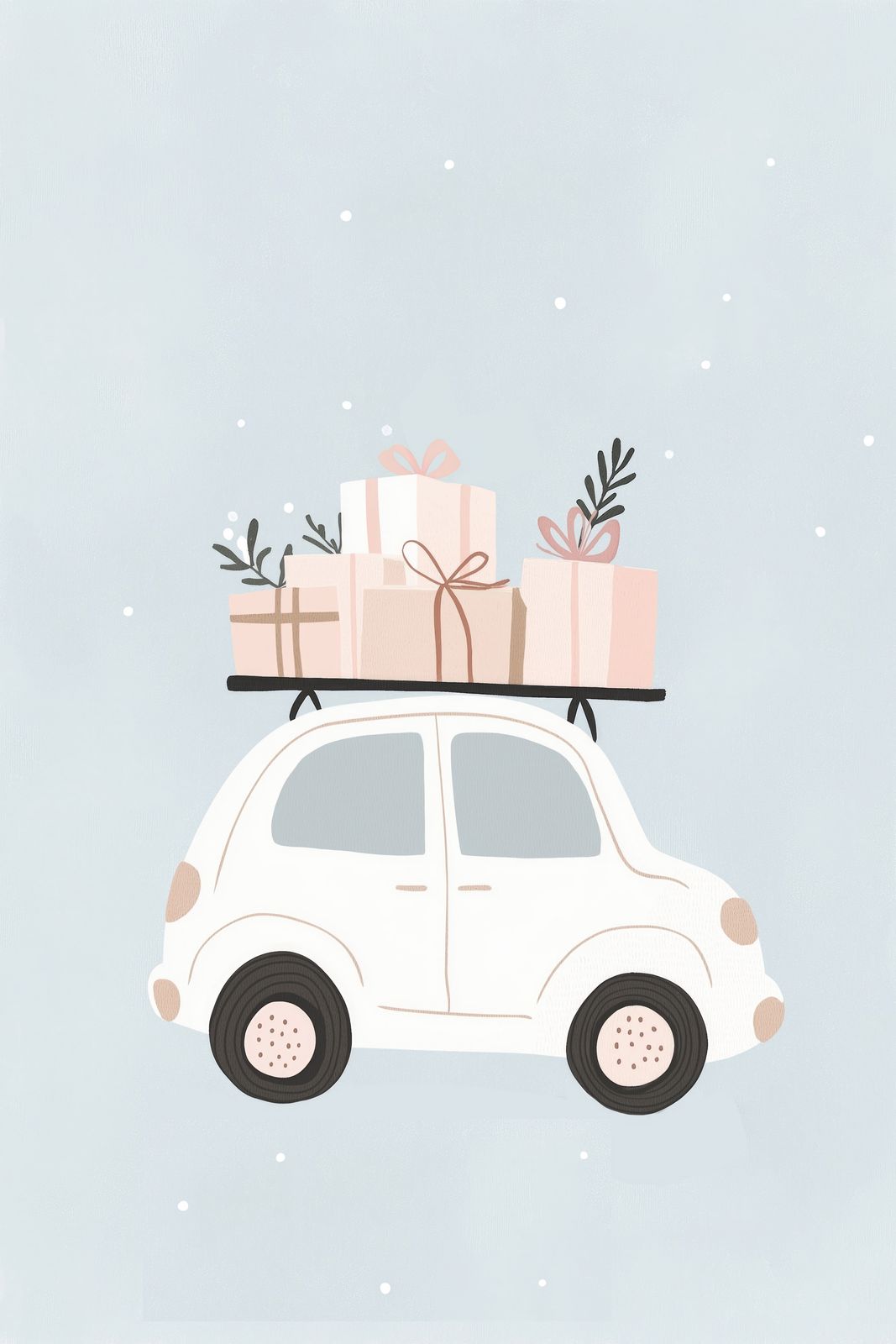 Póster - Coche con Regalos