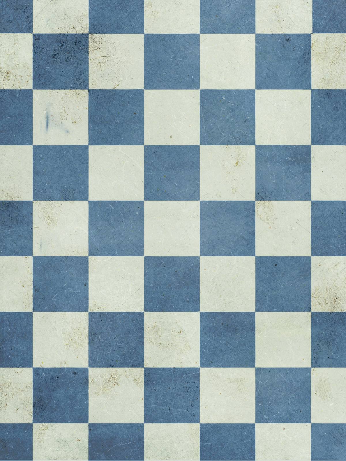 Póster - Cuadros Azules y Blancos