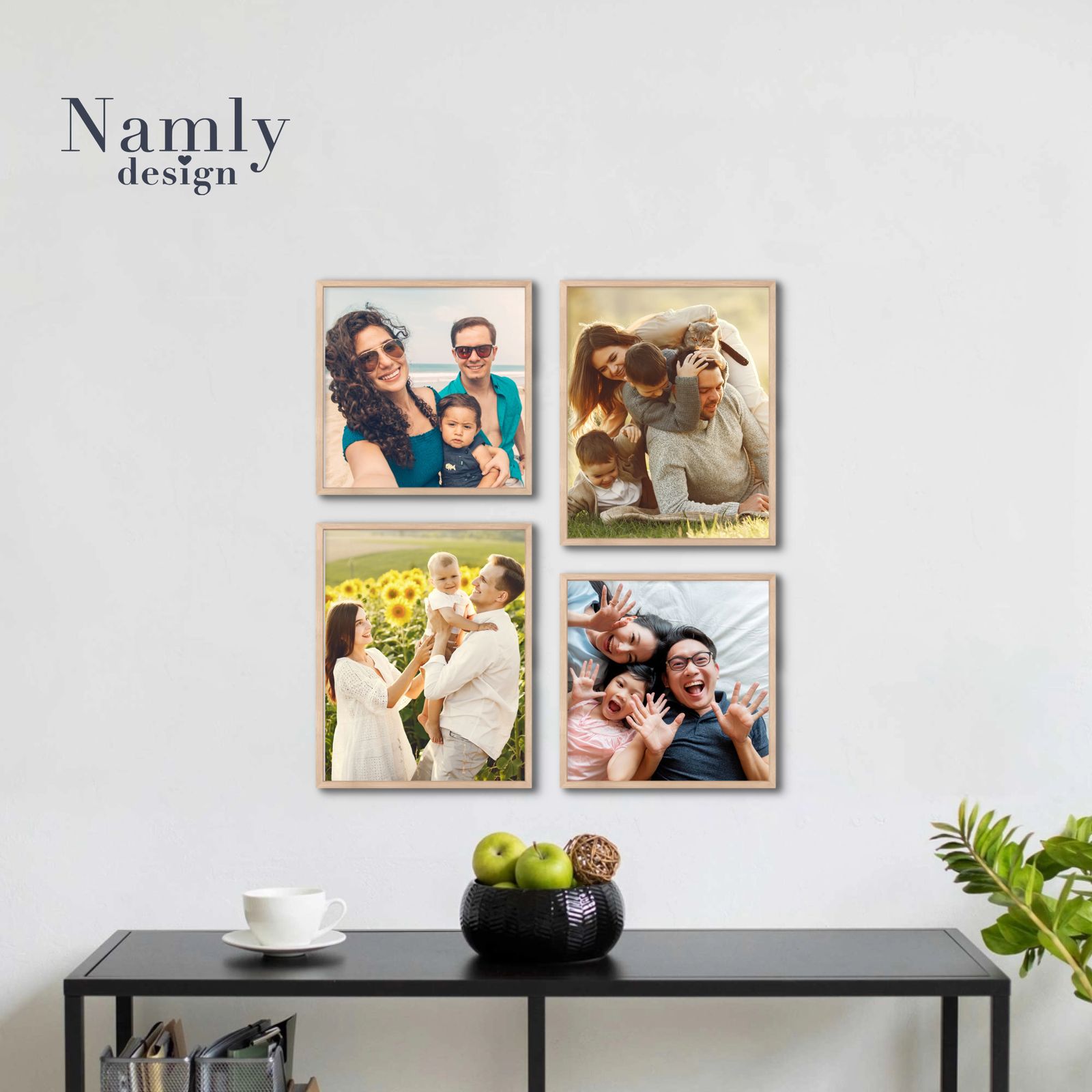 Pared de galería – Subir foto – 4 pósters personalizados con marcos