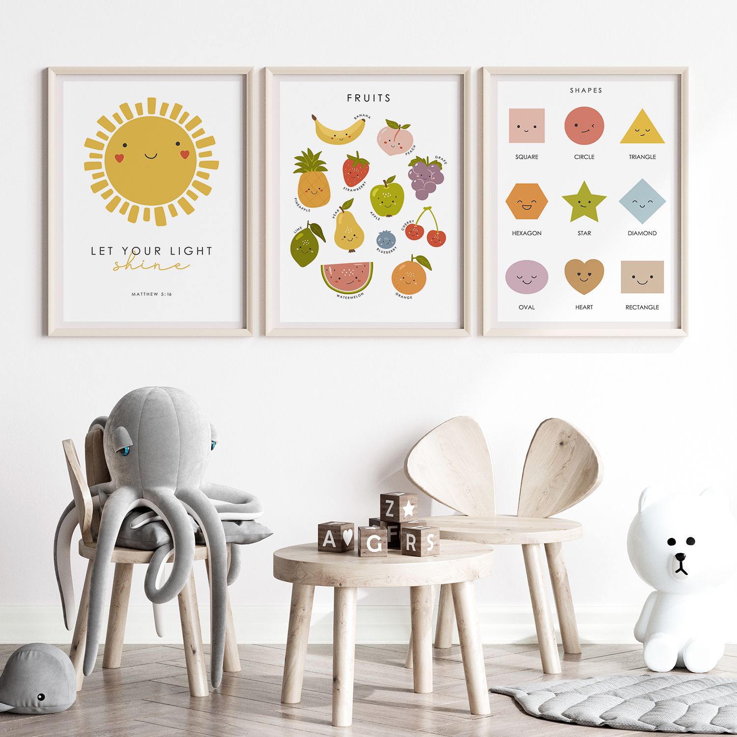 Póster - Deja que tu luz brille conjunto de 3