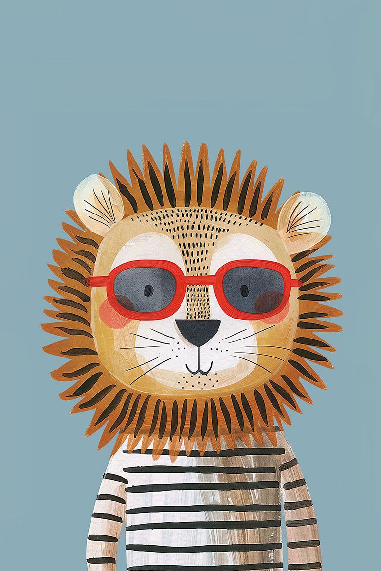 Póster - León con gafas de sol
