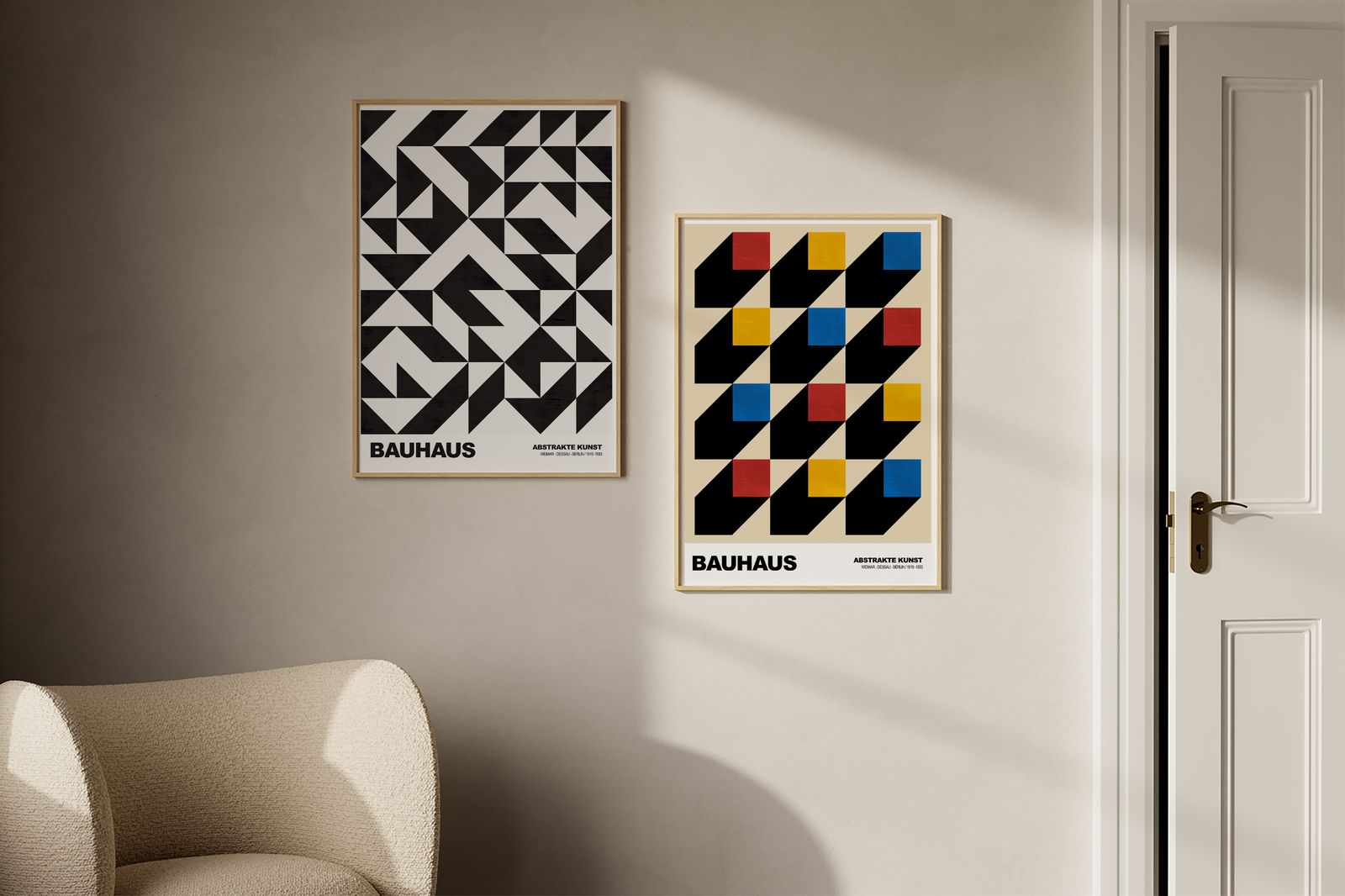 Póster - Patrones Geométricos Bauhaus / Conjunto de 2