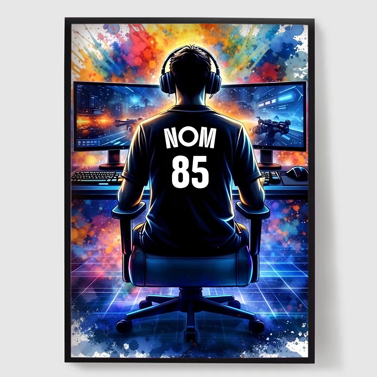 Póster Personalizado - Gamer con Nombre y Número