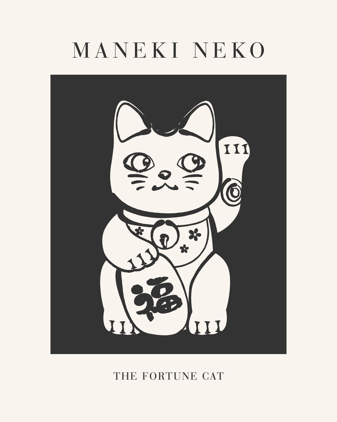Póster - Gato de la Fortuna Maneki Neko