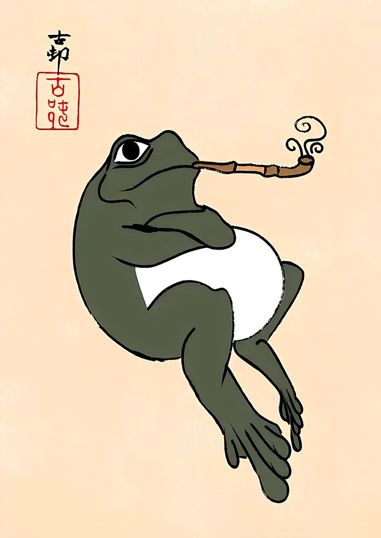 Poster - Frog with Pipe
