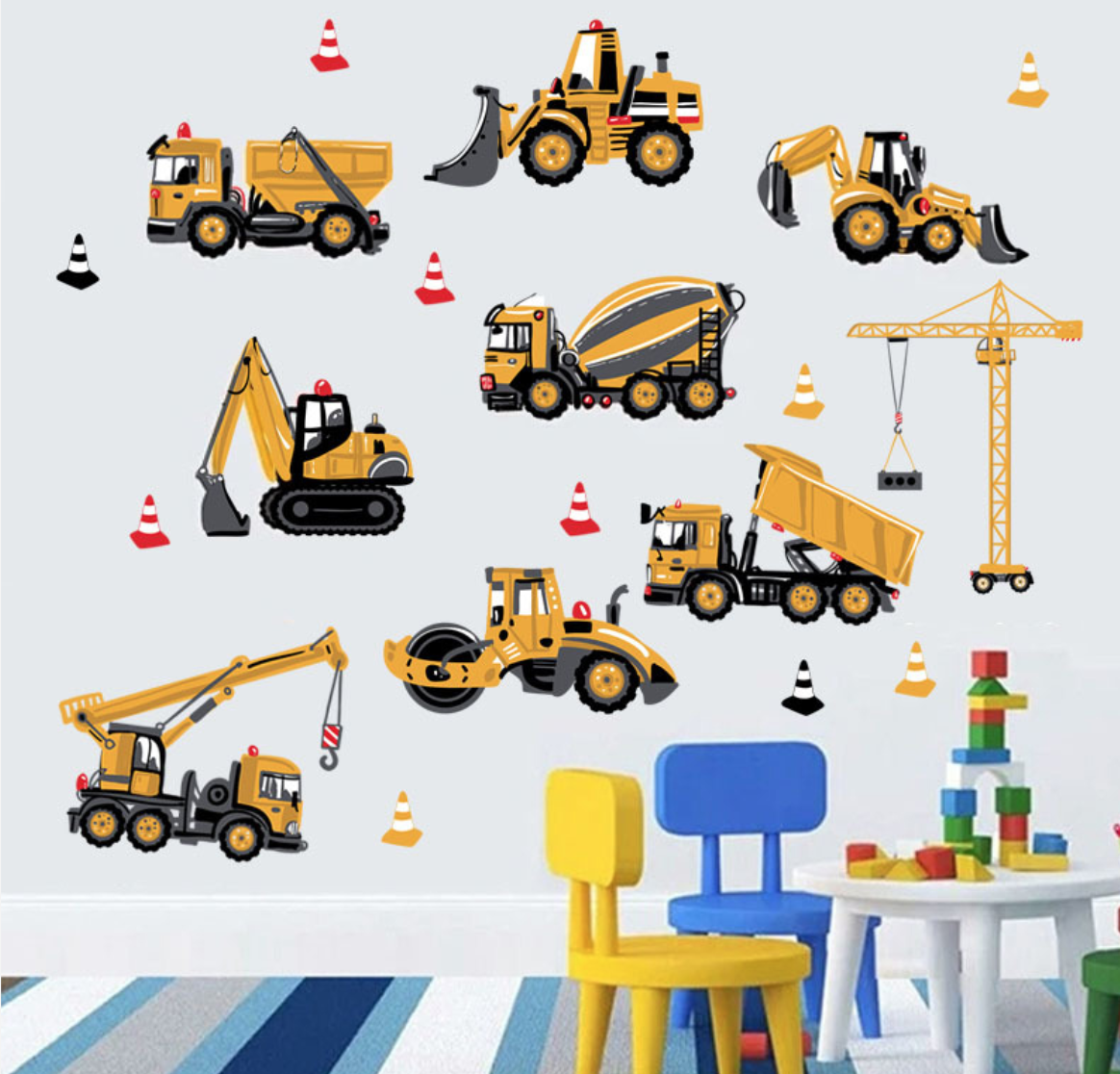 Vinilo decorativo - Camiones de construcción