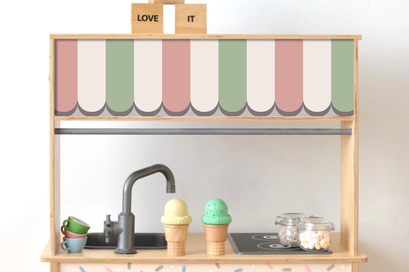 Adhesivo autoadhesivo para Ikea Duktig - pegatina personal para cocina de juguete - Toldo personalizado
