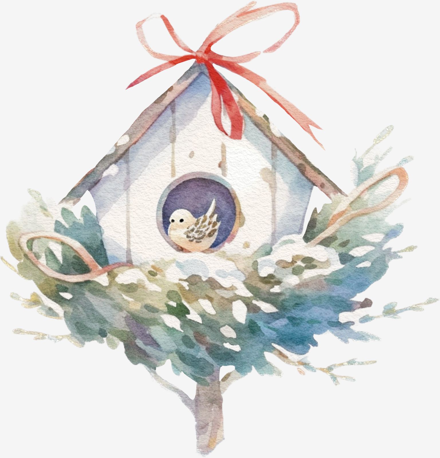 Pájaro Casa Arte Pegatina
