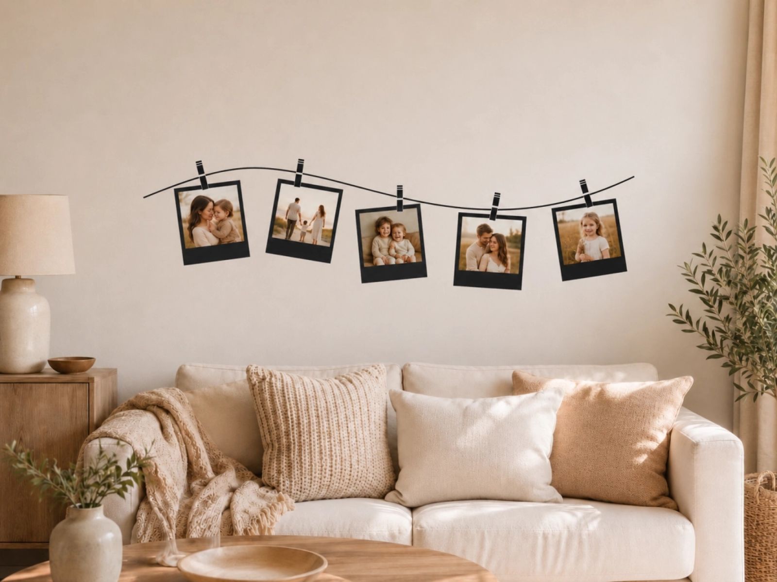 Pegatina de Pared de Cadena de Fotos Personalizada