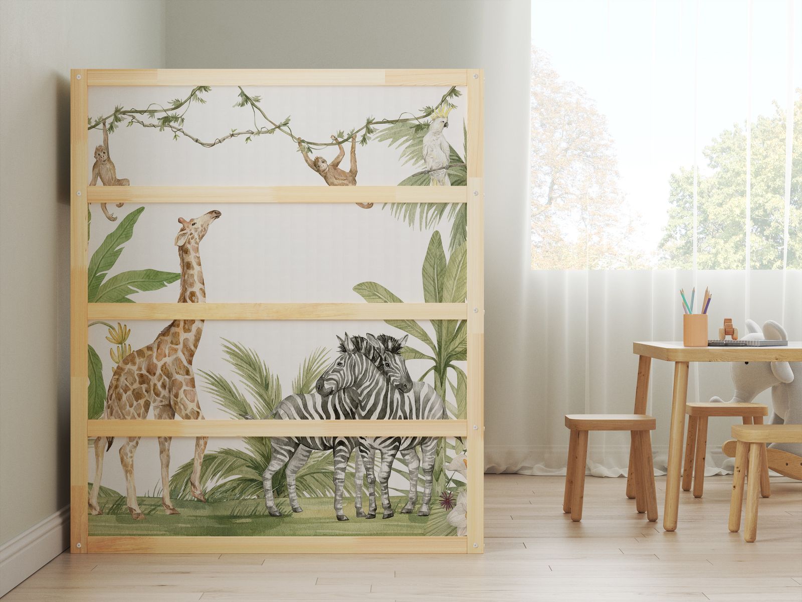 Pegatinas autoadhesivas – para cama Ikea KURA / - Pegatina - Animales de la jungla