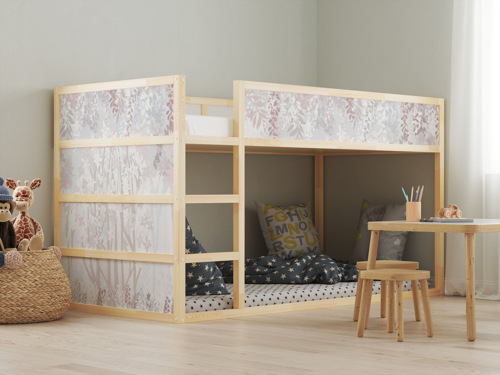 Pegatinas autoadhesivas – para cama Ikea KURA / - Pegatina - Diseño de bosque