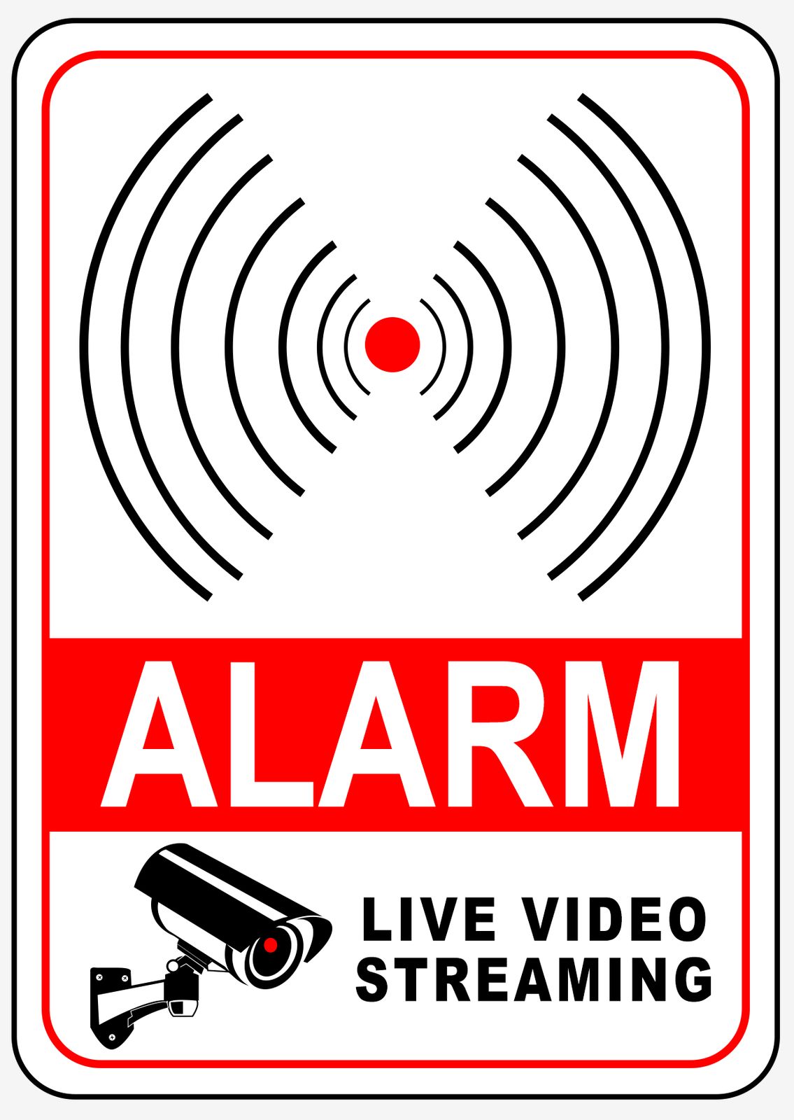Pegatina - Alarma Transmisión en Vivo