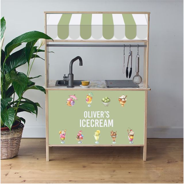 Pegatinas autoadhesivas para Ikea Duktig – stickers personalizados para cocinitas – Heladería