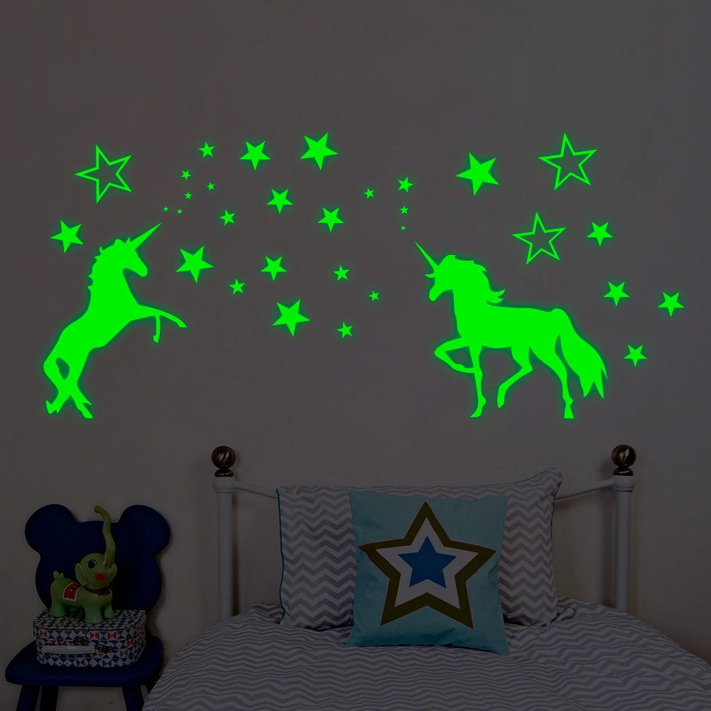 Pegatinas de pared - Unicornio / Resplandor en la oscuridad