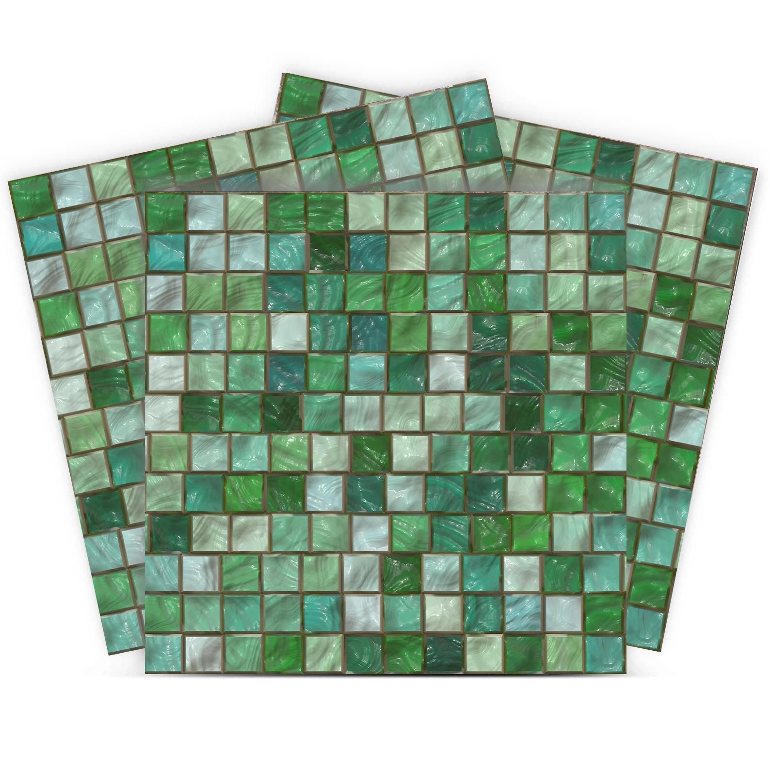 Etiqueta de Azulejo - Mosaico Verde