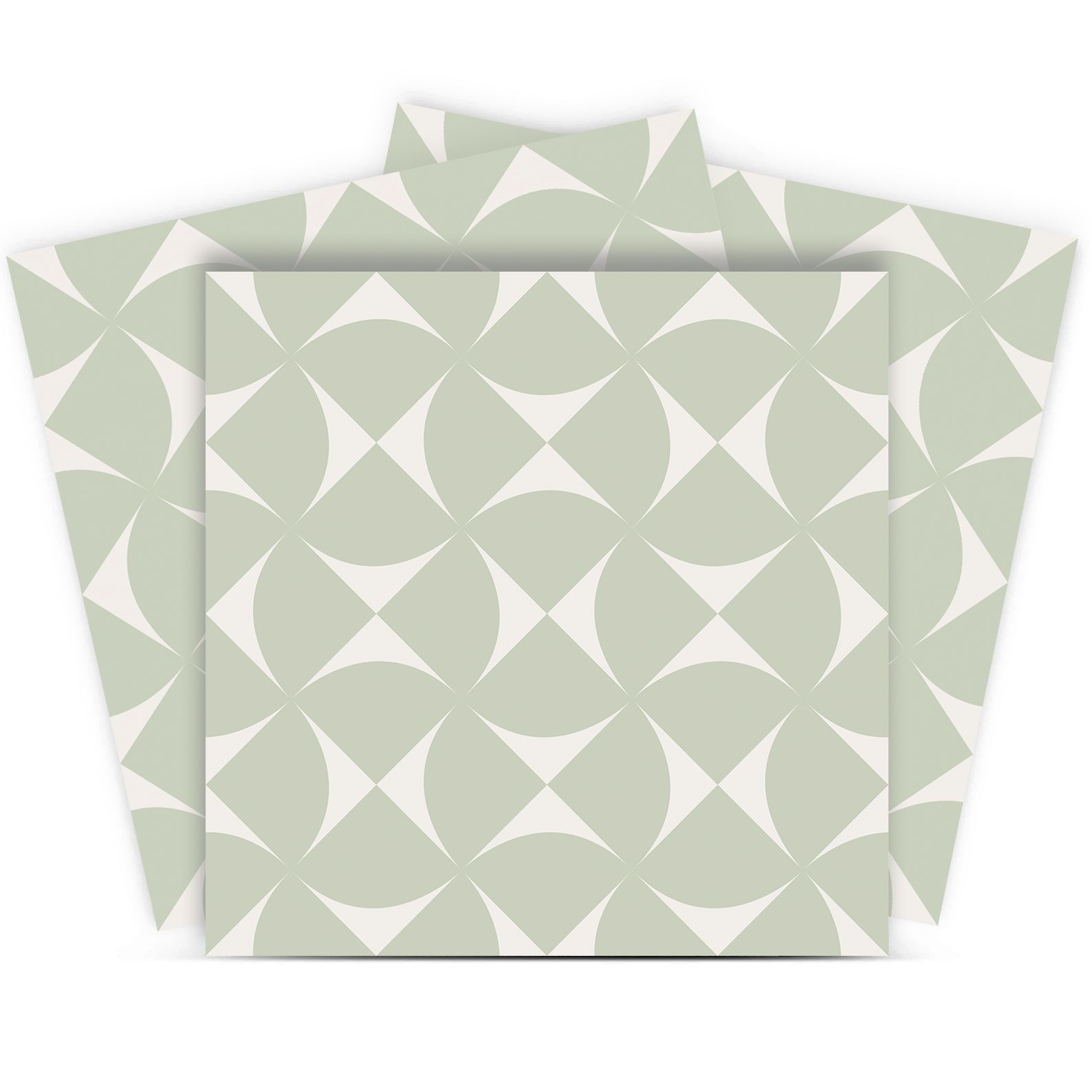 Tile Sticker - Patrón Geométrico Verde